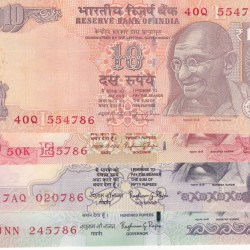 Raghuram Rajan 10 to 100 Rupees Four Unc Notes Set