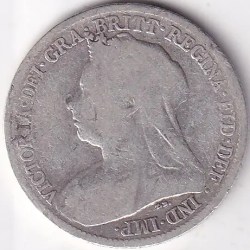Alternative view of United Kingdom 6 Pence 1898 Victoria Silver Ex Rare Coin