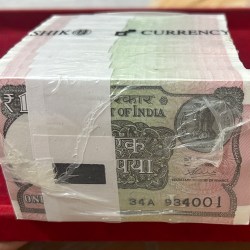 Rare 1 Rupee Rim 2020 Rare Date Complete RIM Sealed Mint Packed 1000 Notes GEM UNC