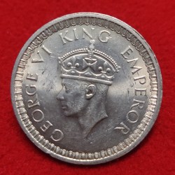 Alternative view of ONE RUPEE COIN GEORGE VI 1942 BOMBAY MINT UNC CONDITION