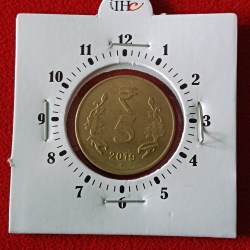 Five Rs Brass 3 "o Clock Error Coin 2019 Year Bombay Mint RBI Mistake Coin
