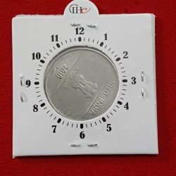 Alternative view of Two Rs FSS 4 "o Clock Error Coin 2010 Year Noida Mint Aunc Condition RBI Mistake Coin