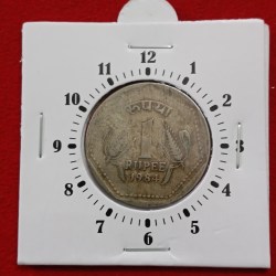One Rs Copper Nickel Scare Coin 2 "o Clock Error Coin 1984 Year Calcutta Mint RBI Mistake Coin