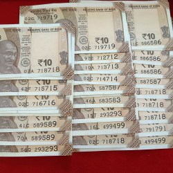 Ten Rs Rare Doubling Numbers Notes 50 Pcs Given Gem Unc Condition