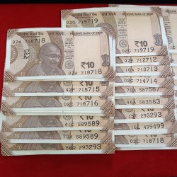 Alternative view of Ten Rs Rare Doubling Numbers Notes 50 Pcs Given Gem Unc Condition