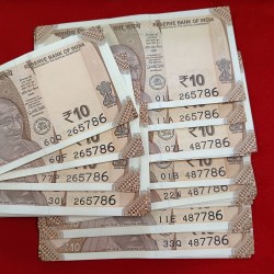 Alternative view of Ten Rs Holy Number Notes Ending 786 Gem Unc Condition 113 Pcs Given