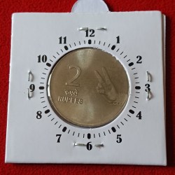 Alternative view of Two Rs FSS 4"o Clock Error Coin 2007 Year Calcutta Mint Unc Condition RBI Mistake Coin