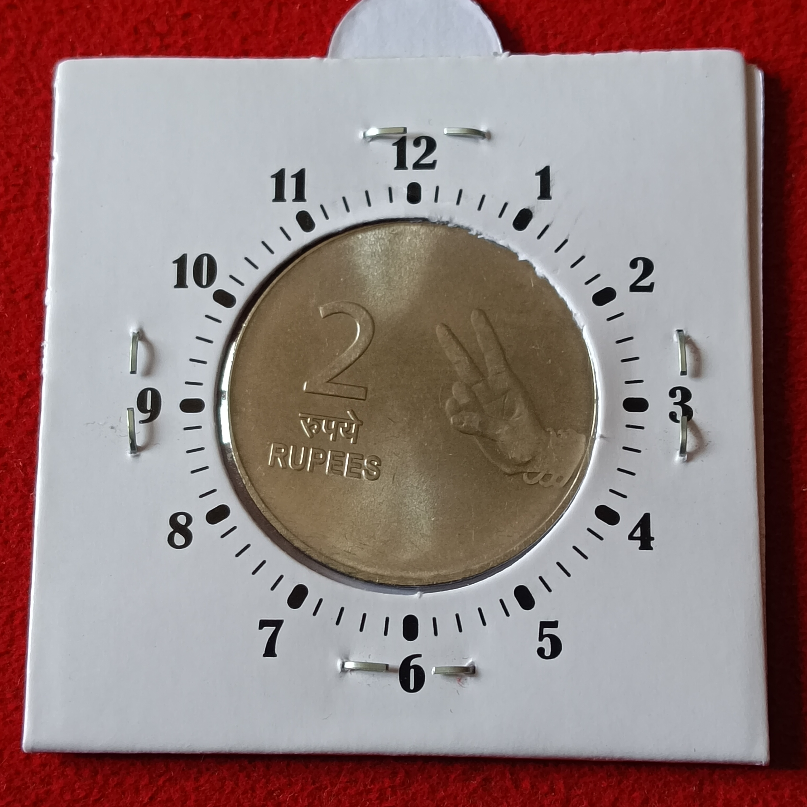 Two Rs FSS 6 "o Clock Rare Error Coin 2007 Year Calcutta Mint Unc Condition RBI Mistake Coin - Image 2