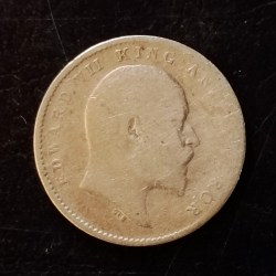 Alternative view of Silver British India King and emperor Edward VII denominaton 2 Year 1907 Full silver Same and similar piece available