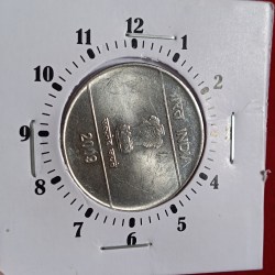 Two Rs FSS 2"o Clock Error Scare Coin 2009 Year Noida Mint RBI Mistake Coin
