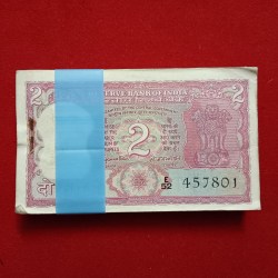 Alternative view of Two Rs Tiger Ex Rare Bundle Governor S Jaganathan Rare Fancy Numbers Unc Condition Bundle 457801