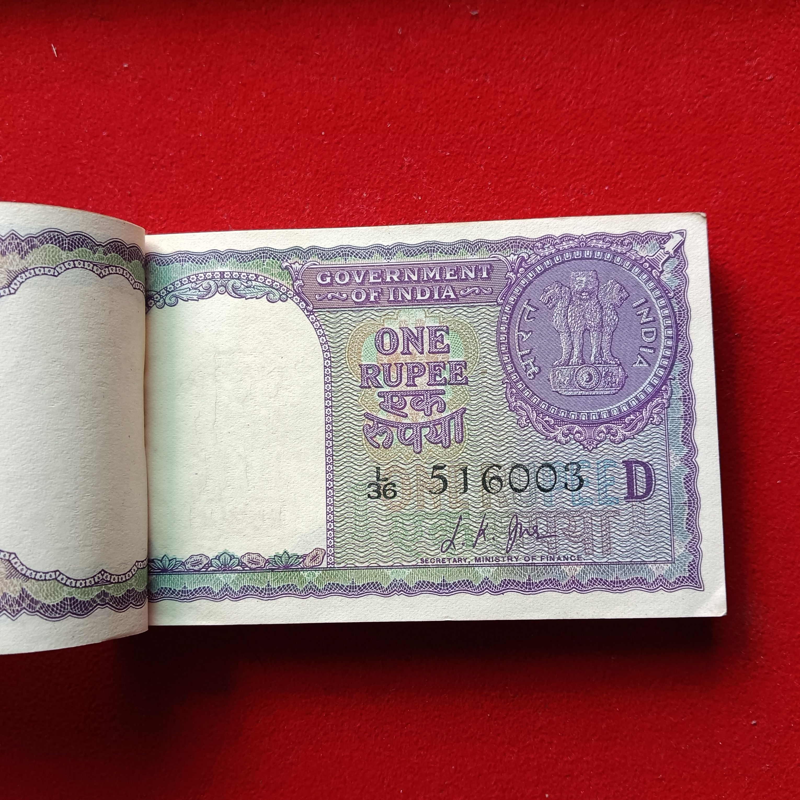 Ex Rare One Rs A12 Old Big Coin Full Bundle Finance Minister LK Jha 1957 Year Choclate Condition 516001 - Image 4