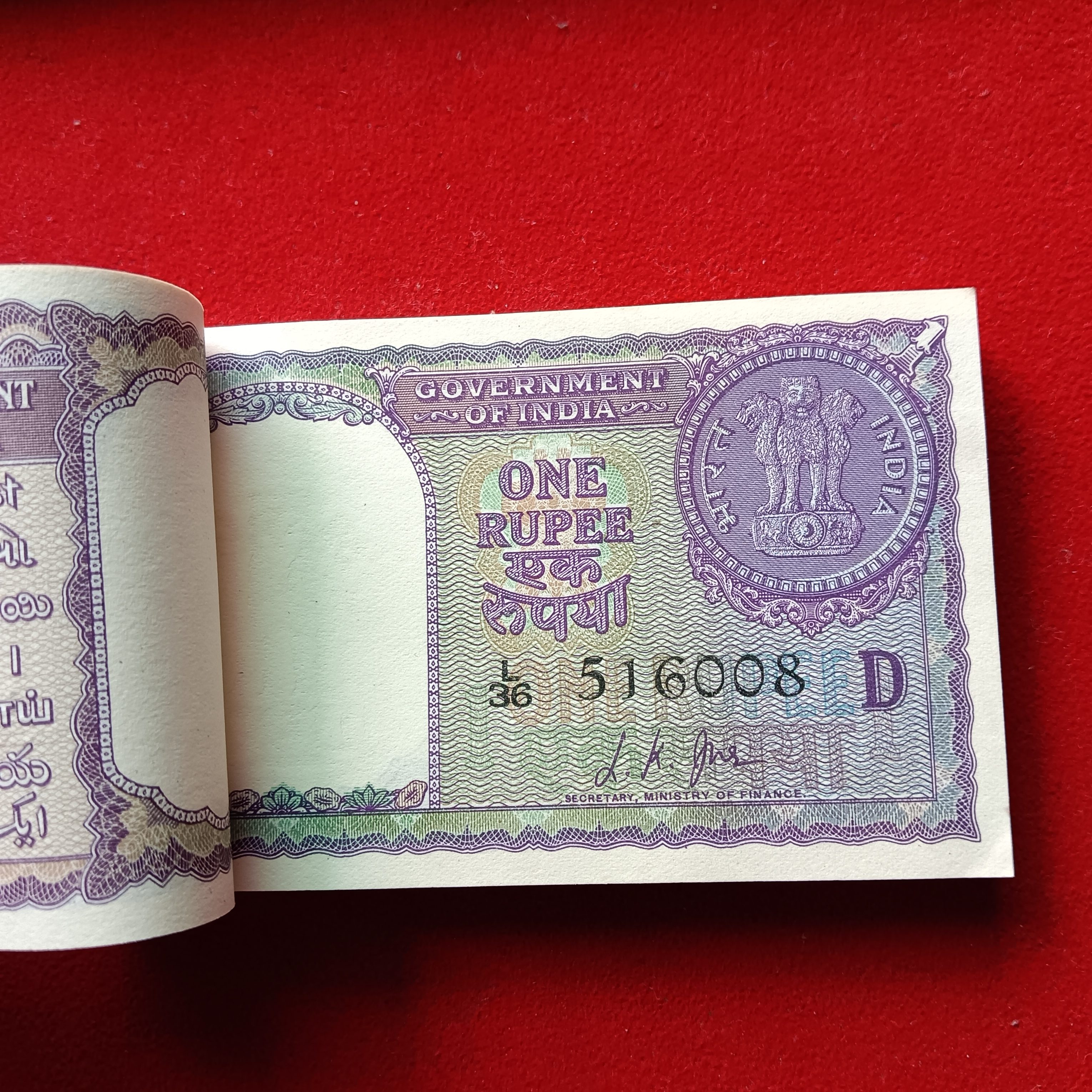 Ex Rare One Rs A12 Old Big Coin Full Bundle Finance Minister LK Jha 1957 Year Choclate Condition 516001 - Image 5