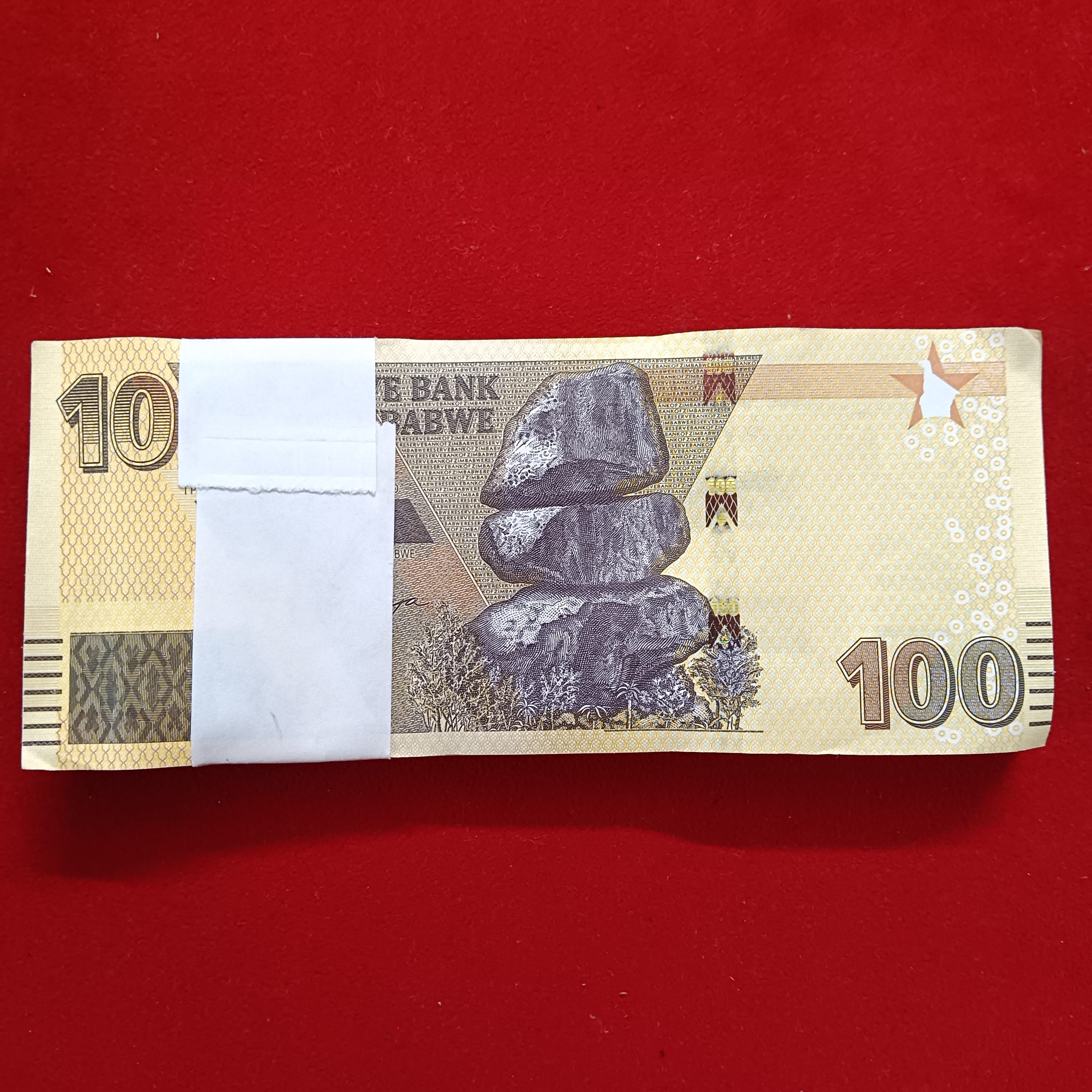 100 One Hundred Dollars Old Issue Serial Bundle Reserve Bank Of Zimbabwe Gem Bunc Condition - Image 4