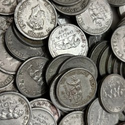 Alternative view of 1947 One rupee nickel 10 pcs Lot British India