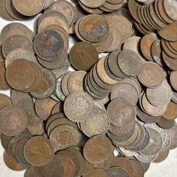 Quarter Anna George V and George VI 50 Bronze Coins Lot