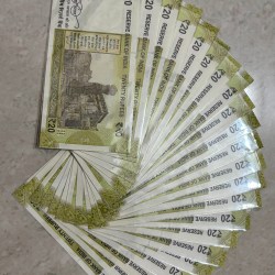 Alternative view of 20Rupees 100000 to 900000, 111111 to 1000000 786000 000786 786786- 22 Fancy Numbers UNC Notes Set