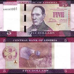 Liberia 5 Dollars Banknote 2016 P31a UNC Unique and Rare