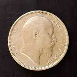 Silver British India King and emperor Edward VII Denominaton 1₹ 1908 Same and similar piece available