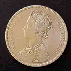 Alternative view of Silver British India Victoria empress Year 1891 Denominaton 1 ₹ Same and similar set are available