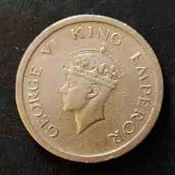 British India King and emperor George vi Denominaton 1 ₹ Year 1947 Same and similar piece available