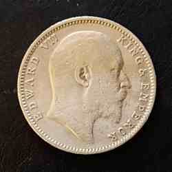 Silver British India King and emperor Edward VII Denominaton 1 ₹ Year 1910 Same and similar piece available