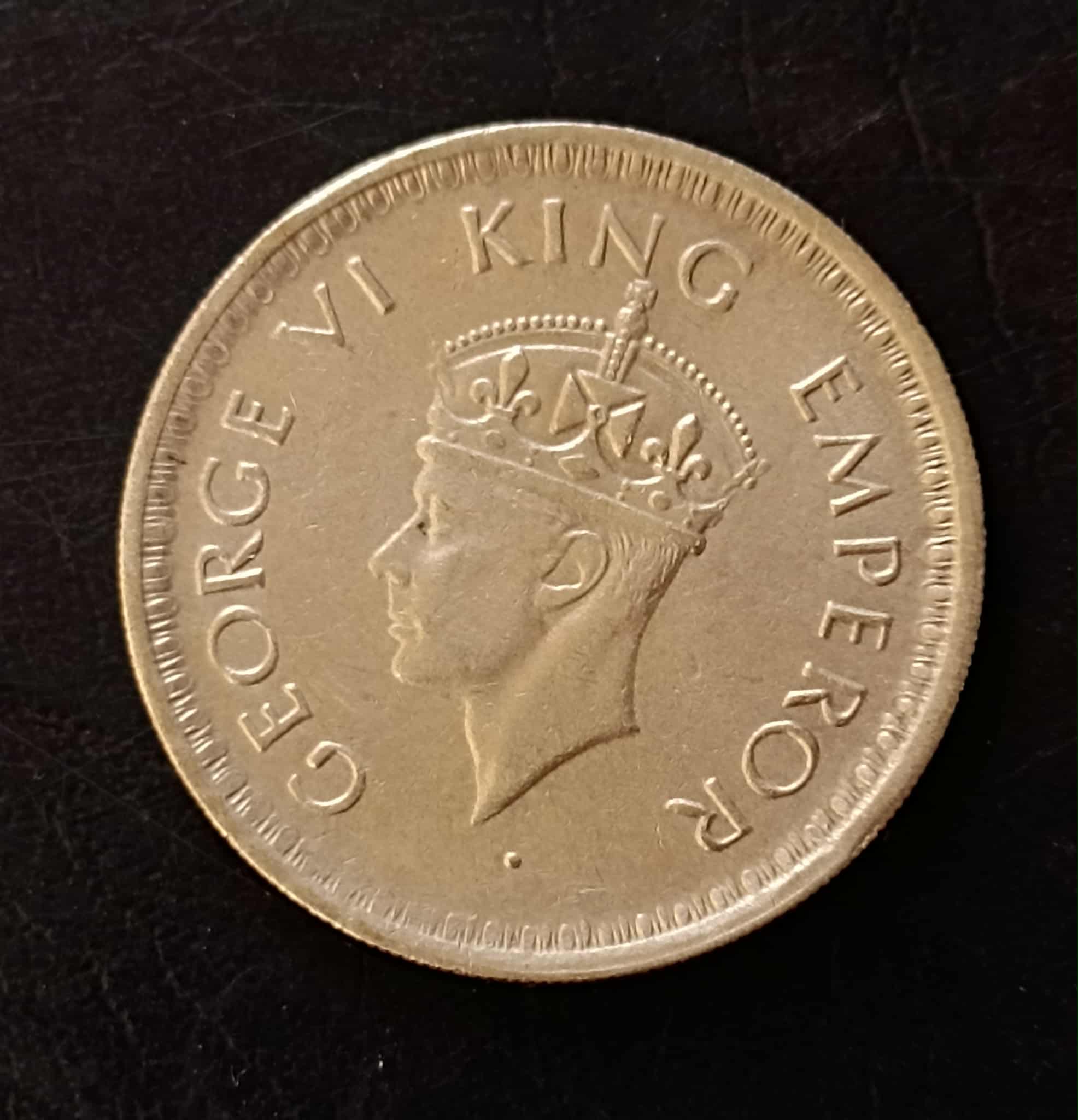 Silver British India King and emperor George vi Denominaton 1/2₹ 1944 lahore mint Same and similar piece available