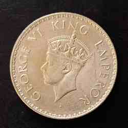 Silver British India King and emperor George vi Denominaton 1₹ 1941 Same and similar piece available