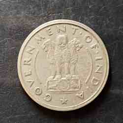 Alternative view of Government of India Denominaton 1₹ year 1950 Metal copper nickel Same and similar piece available