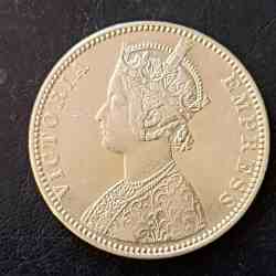 Alternative view of Silver British India Victoria empress Year 1890 Denominaton 1 ₹ Same and similar set are available