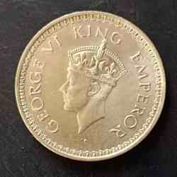 Silver British India King and emperor George vi Denominaton 1₹ 1943 Same and similar piece available