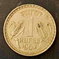 Republic India Denominaton 1 ₹ Metal copper nickel Year 1962 Same and similar piece available