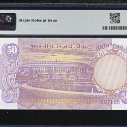 Alternative view of Rs 50 India Banknote Graded By PMG 64 Issue By N Narasinham Unique and Rare