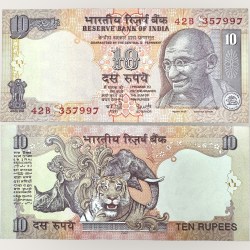 D 72 Rs 10 India Banknote Signature series Signed by Y V Reddy Inset S 2007 Issue UNC Unique and Rare
