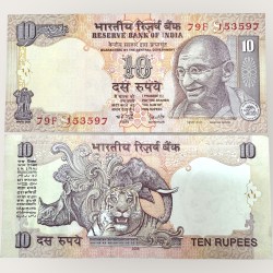 D 76 Rs 10 India Banknote Signature series Signed by Y V Reddy Inset S 2008 Issue UNC Unique and Rare