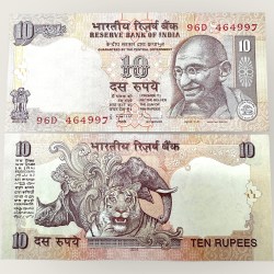 D 85 Rs 10 India Banknote Signature series Signed by D Subharao Inset S 2010 Issue UNC Unique and Rare