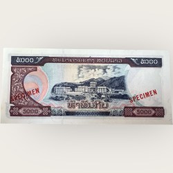 Alternative view of Laos 5000 Kip Specimen Issue World Banknote Specimen Collection Unique and Rare