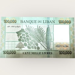 Lebanon 100000 Livres Banknote 2022 P95e UNC World Banknote Ending 786 Series