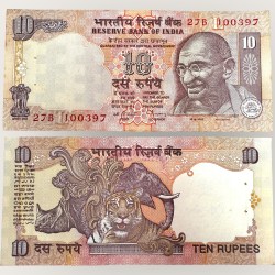 D 47 Rs 10 India Banknote Signature series Signed by C Rangarajan Inset L 1997 Issue UNC Unique and Rare