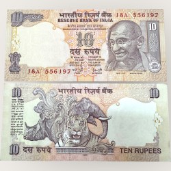 D 75 Rs 10 India Banknote Signature series Signed by Y V Reddy Inset N 2008 Issue Unc Unique and Rare