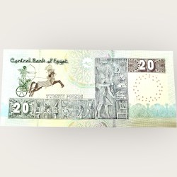 Alternative view of Egypt 20 Piastres Issue World Banknote Ending 786 Series