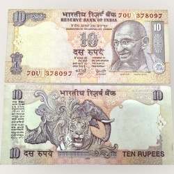 D 74 Rs 10 India Banknote Signature series Signed by Y V Reddy Inset M 2008 Issue UNC Unique and Rare