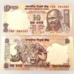 D 87 Rs 10 India Banknote Signature series Signed by D Subharao Inset B 2011 Issue UNC Unique and Rare