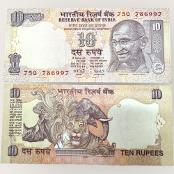 D 73 Rs 10 India Banknote Signature series Signed by Y V Reddy Inset A 2008 Issue Unc Unique and Rare