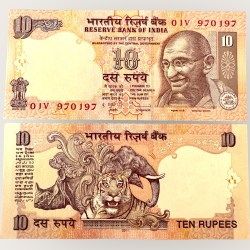 D 86 Rs 10 India Banknote Signature series Signed by D Subharao Inset A 2011 Issue UNC Unique and Rare