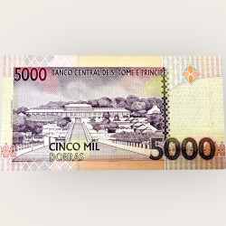 Alternative view of Saint Thomas 5000 Dobras World Banknote Ending 786 Series Unique and Rare