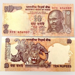 D 91 Rs 10 India Banknote Signature series Signed by D Subharao Inset Plain 2011 Rupee Symbol Issue Unc Unique and Rare