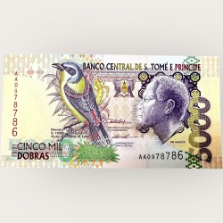 Saint Thomas 5000 Dobras World Banknote Ending 786 Series Unique and Rare
