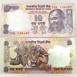 D 60 Rs 10 India Banknote Signature series Signed by Y V Reddy Plain W O Year Unc Unique and Rare