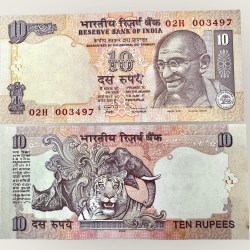 D 80 Rs 10 India Banknote Signature series Signed by D Subharao Inset L 2009 Issue UNC Unique and Rare